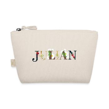JULIAN Name mit Blumen geschmückt - Bio-Täschchen - Natur - Vorne