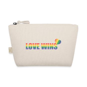 Colorful rainbow heart with love message - Organic Pouch - nature - Front