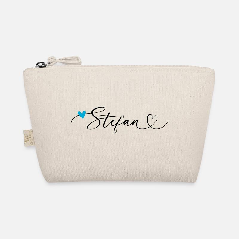 Stefan Surname First name Calligraphy Heart Organic Pouch
