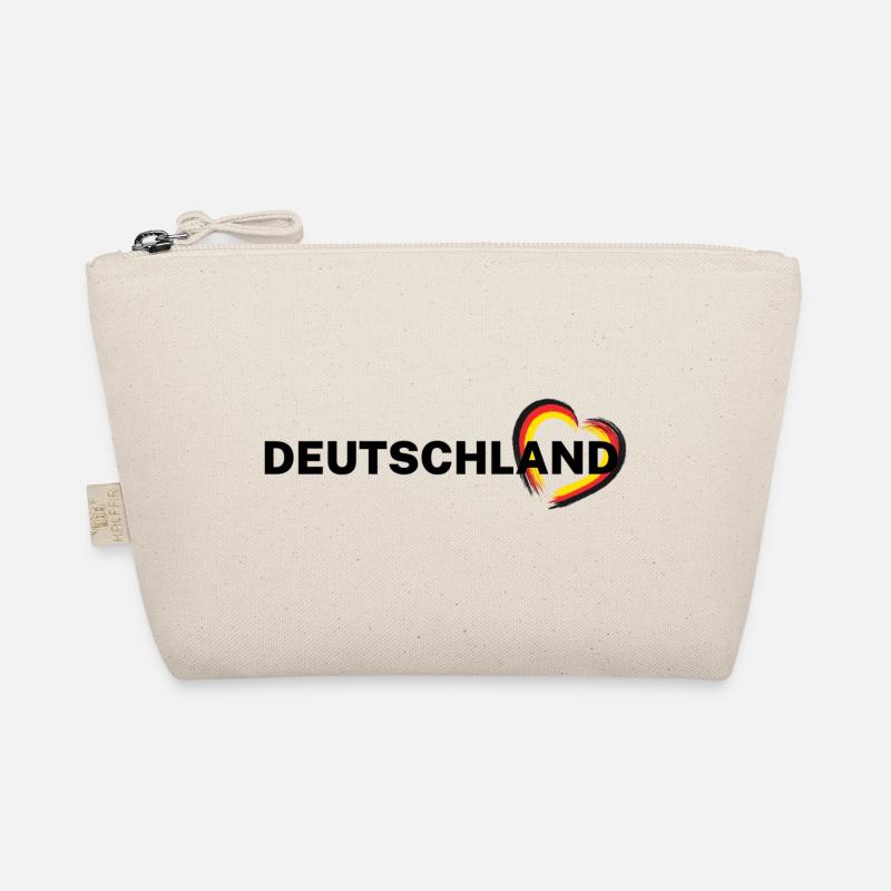 Deutschland – Herz in Schwarz Rot Gold - Bio-Täschchen - Natur