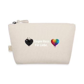 Liebe statt Hass Regenbogen Herz Motiv - Bio-Täschchen - Natur - Vorne