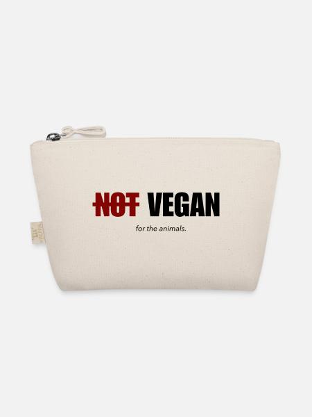not vegan for the animals Nicht vegan für Tiere - Bio-Täschchen - Natur