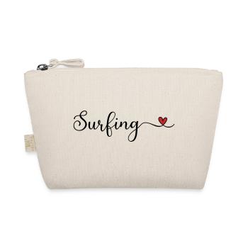 Surfing Heart Typography - Organic Pouch - nature - Front