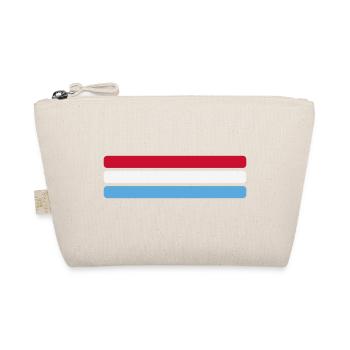 Luxemburg Flagge Minimal - Fahne Fan Streifen Desi - Bio-Täschchen - Natur - Vorne