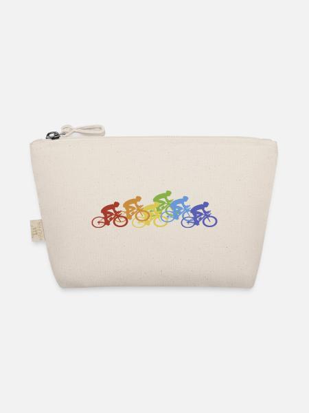 Fahrrad Radfahrer Regenbogen - Bio-Täschchen - Natur