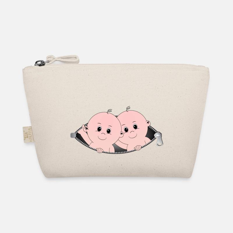 Enfants sortant d'une poche à fermeture éclair - Trousse biologique - nature