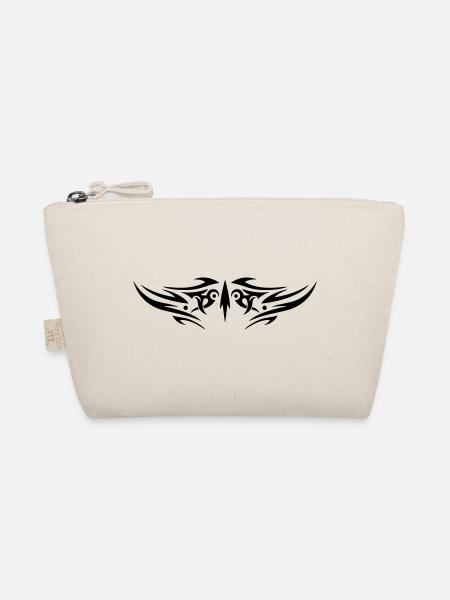 Zackiges Tribal Tattoo Ornament - Bio-Täschchen - Natur - Vorne