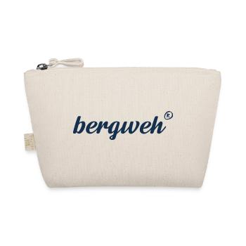 bergweh® Schriftzug dunkelblau - Exklusiv - Bio-Täschchen - Natur - Vorne
