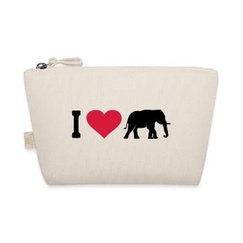 Elefant Liebe Elefanten Tier Afrika Safari Herz - Bio-Täschchen - Natur - Vorne