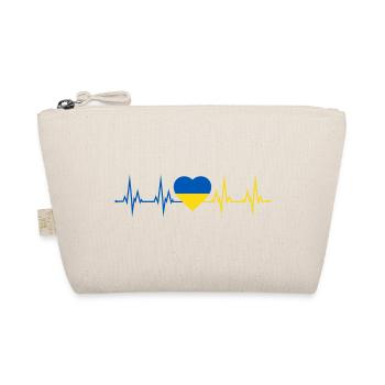 Herzschlag Fahne Herz Heartbeat Flagge Ukraine - Bio-Täschchen - Natur - Vorne