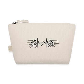 Two cyclists with the heartbeat - Organic Pouch - nature - Front