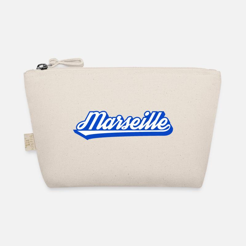 Marseille Rétro Blue Script - Trousse biologique - nature