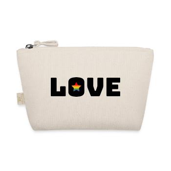 Love Stern Rainbow black - Bio-Täschchen - Natur - Vorne