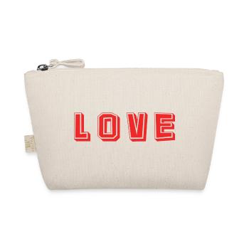 HERZ. HERZ. VALENTINSTAG. LIEBE. LIEBE. PAAR. - Bio-Täschchen - Natur - Vorne