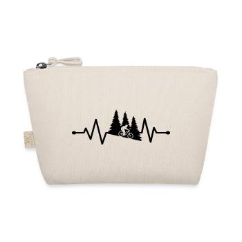 Heart Beat Mountain Bike Man Humor Mountain Bike - Organic Pouch - nature - Front