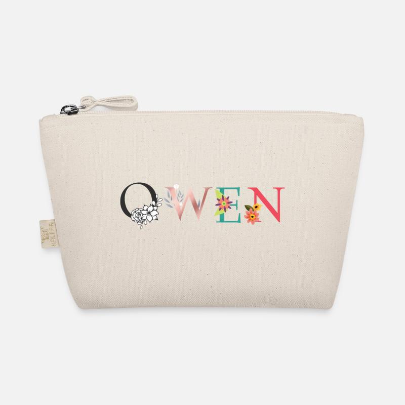 OWEN Name Art avec fleurs brodées Trousse biologique
