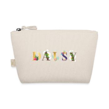 Art du nom DAISY avec des fleurs brodées - Trousse biologique - nature - Devant
