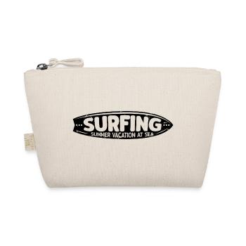 Surfing Summer Holidays by the Sea Vintage Style - Organic Pouch - nature - Front
