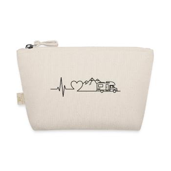 Camping Heartbeat Caravan – Line Art Design - Organic Pouch - nature - Front