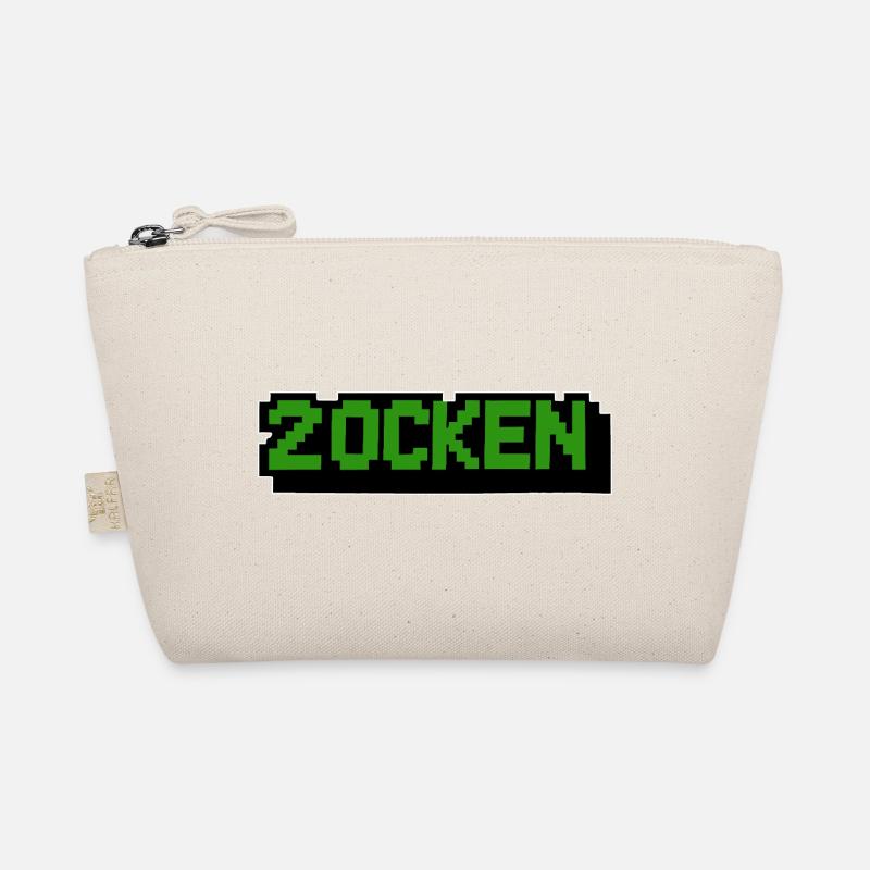 Lettering Zocken Retro Computer Trousse biologique