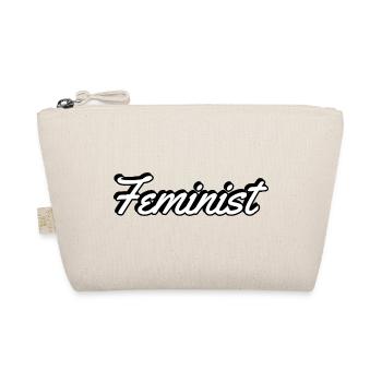 Feminist Script on Apparel - Organic Pouch - nature - Front