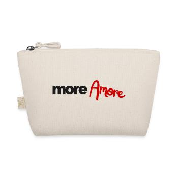 More Amore Damen T-Shirt – Romantisches Typografie - Bio-Täschchen - Natur - Vorne