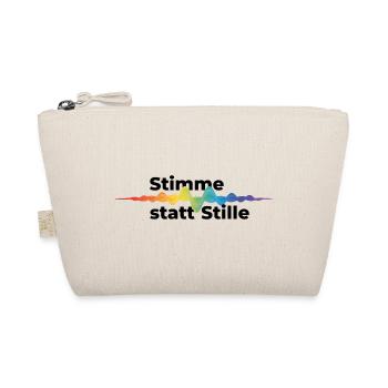 Stimme statt Stille Pride CSD Tonwelle Regenbogen - Bio-Täschchen - Natur - Vorne