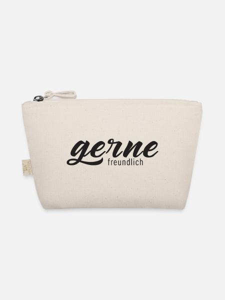 Gerne freundlich – Minimalistische Typografie - Bio-Täschchen - Natur