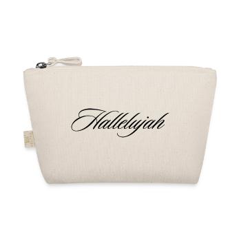 Hallelujah Cursive Script Faith Praise Design - Organic Pouch - nature - Front