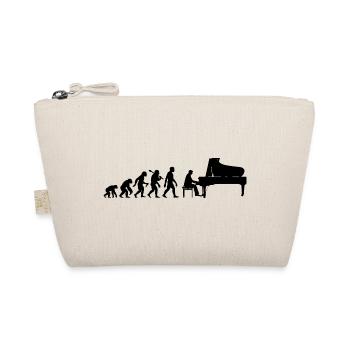 Retro Klavierspieler Evolution Pianist mit Piano - Bio-Täschchen - Natur - Vorne