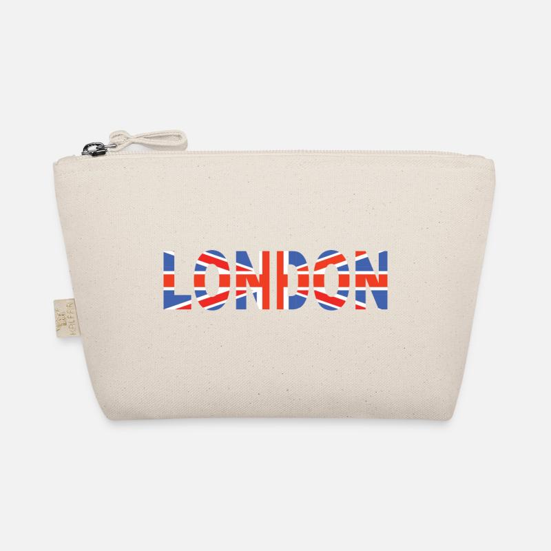 London hingelegt mit Flagge - Bio-Täschchen - Natur