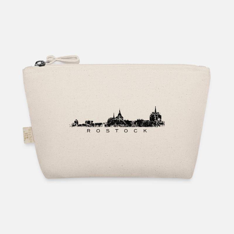 Rostocker Skyline (Vintage Schwarz) Rostock - Bio-Täschchen - Natur