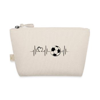 football love soccer love ecg pulse heartbeat logo - Organic Pouch - nature - Front