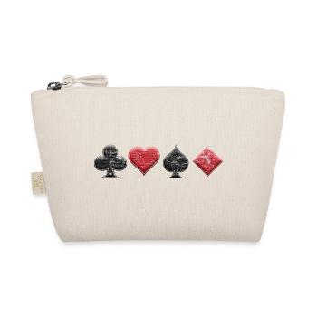 Cross Heart Spades Diamonds Cross Poker, Skat & Blackjack - Organic Pouch - nature - Front