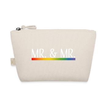 Rainbow stripes Mr and Mr white - Organic Pouch - nature - Front