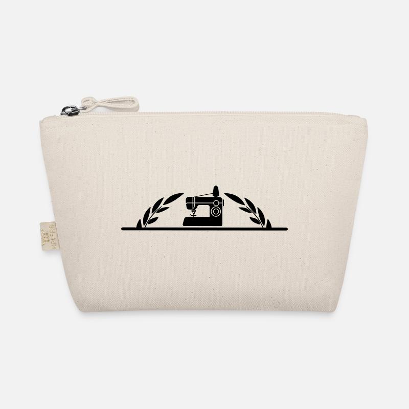 Nähmaschine mit halbem Lorbeerkranz Bio-Täschchen