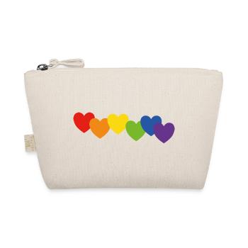 Herzen Regenbogenfarben - Bio-Täschchen - Natur - Vorne