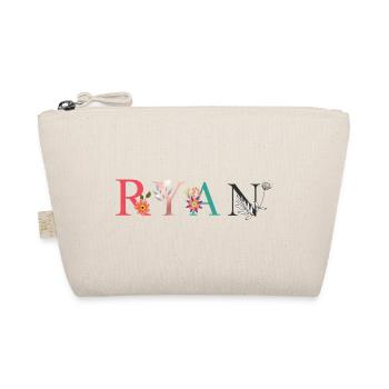 RYAN Nom Art avec fleurs brodées - Trousse biologique - nature - Devant