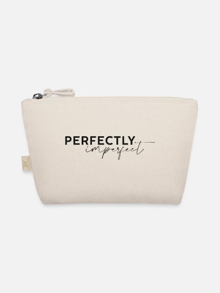 perfectly imperfect Schriftzug dunkel - Bio-Täschchen - Natur - Vorne