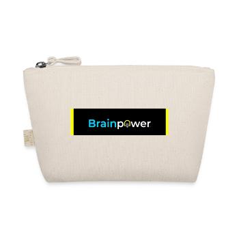Brainpower Light Bulb Typography - Organic Pouch - nature - Front