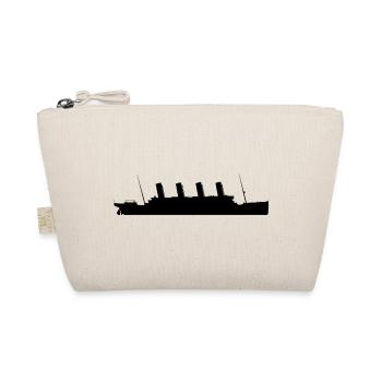 Titanic Silhouette Schiff Design Minimalistisch - Bio-Täschchen - Natur - Vorne