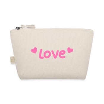 Pastel Love and Pink Hearts - Organic Pouch - nature - Front