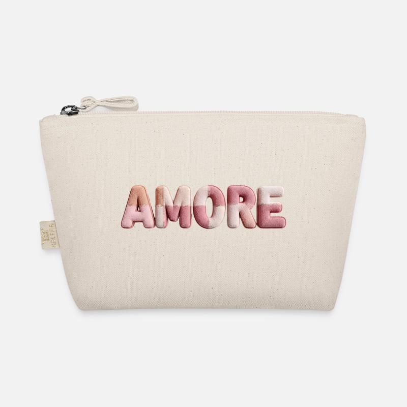 Amore Romantic Font Design Patchwork Organic Pouch