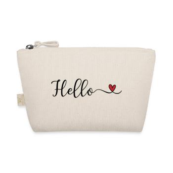 Hello Heart Typography - Organic Pouch - nature - Front