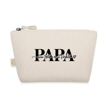 Papa Mein Held Mein Vorbild. Geschenkidee Vatertag - Bio-Täschchen - Natur - Vorne