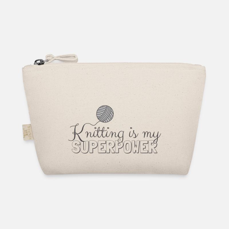 Stricken ist mein Super Power - Bio-Täschchen - Natur