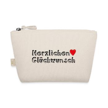 Herzlichen Glückwunsch Geschenk - Bio-Täschchen - Natur - Vorne