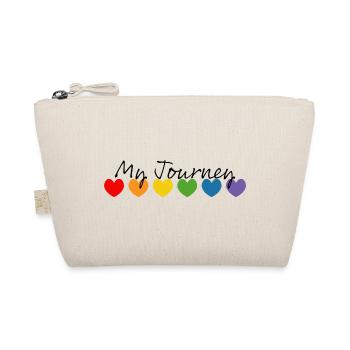 Rainbow hearts my journey black - Organic Pouch - nature - Front