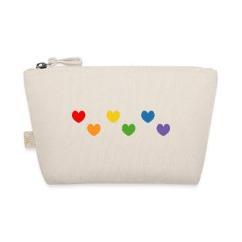 Tshirt coeur arc-en-ciel Mix LGBTQ - Trousse biologique - nature - Devant