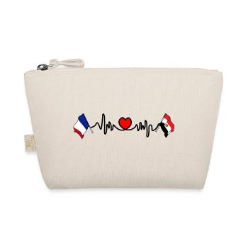 Cardio heart with Flag France and flag Egypt - Organic Pouch - nature - Front